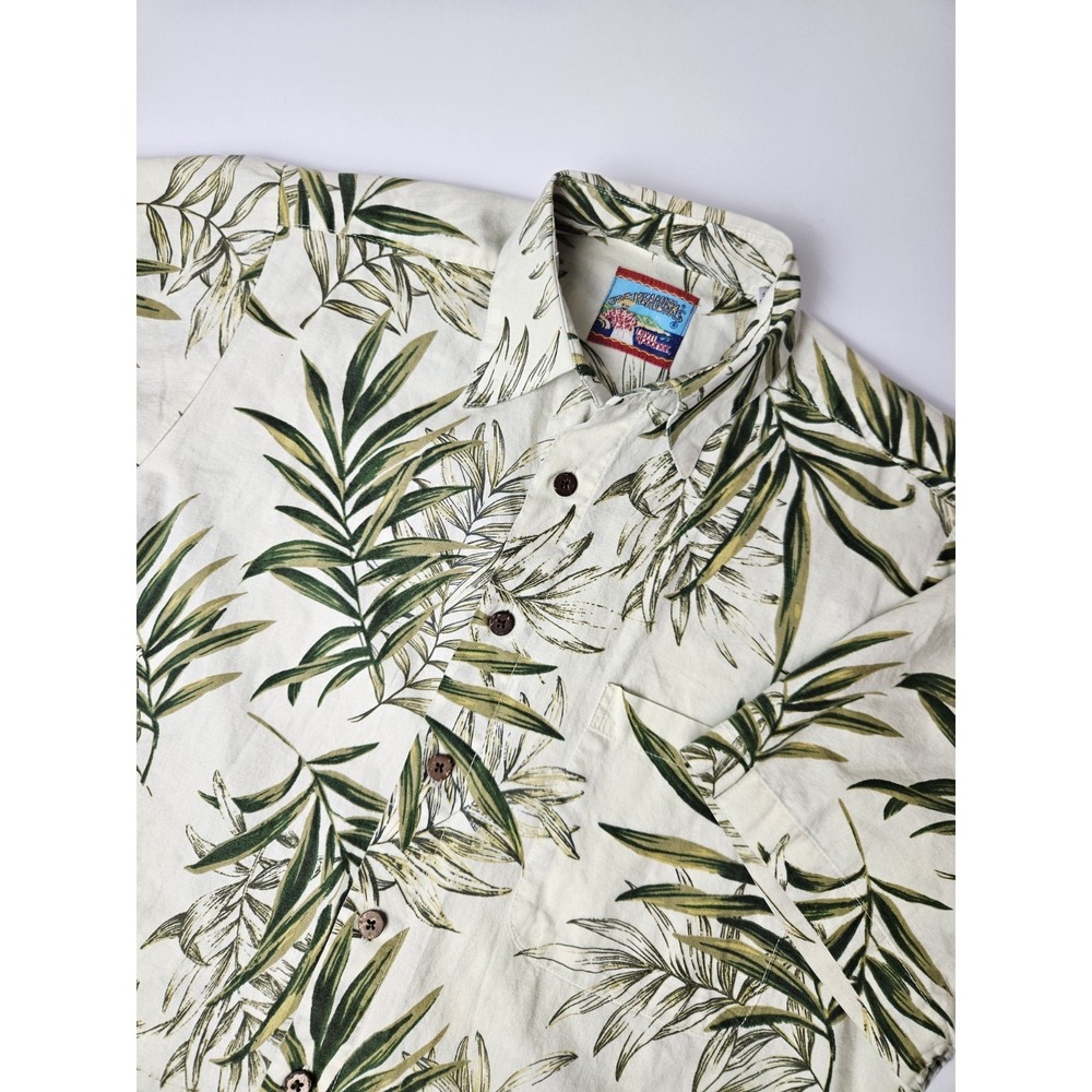 Reyn Spooner Men's Joe Kealoha Palm Leaves Short Sleeve Hawaiian Button Up Shirt